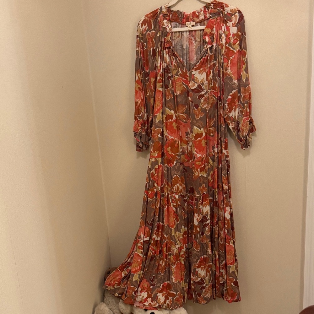 Easel Autumn Floral Long Sleeve Dress